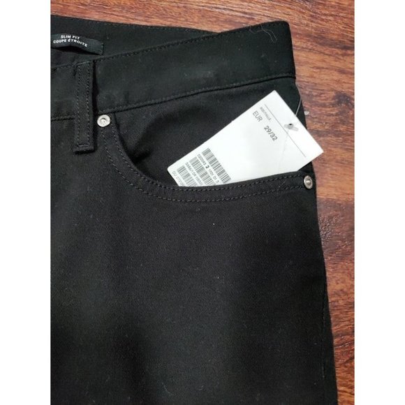 NWT H&M High Rise Flat Front Skinny Slim Fit Jeans Dark Denim Black Womens 29/32 - Picture 11 of 12